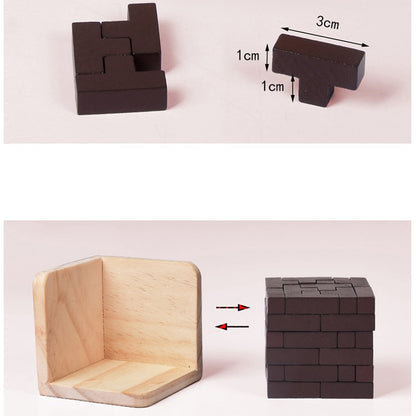 Holzpuzzle in Würfelform – anspruchsvolles Denkspiel für Erwachsene & Kinder – Logikspiel als Geschenkidee